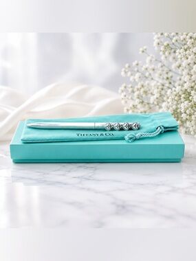 Tiffany & Co. Sterling Silver Ink Pen with Heart Accents